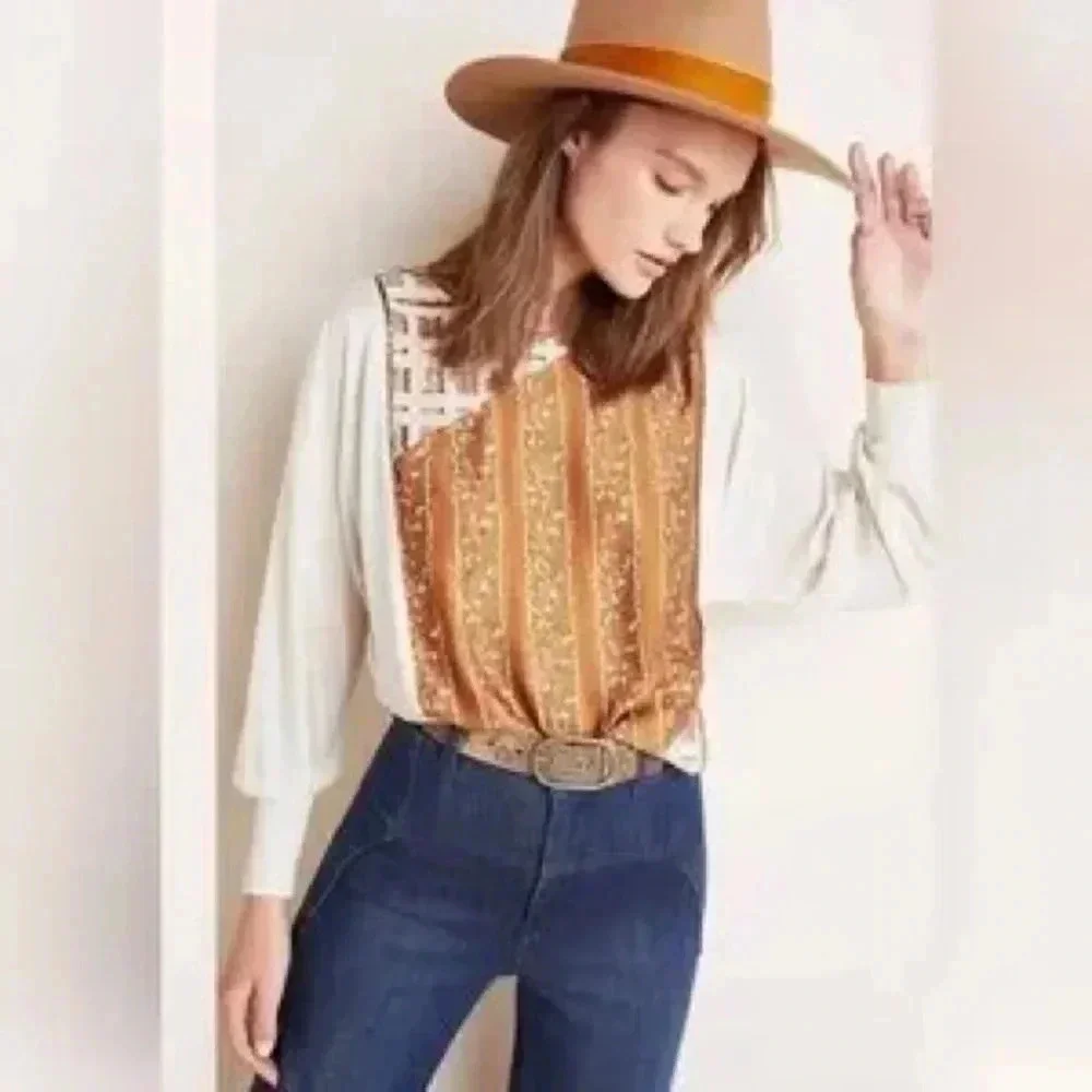 🍀 ANTHROPOLOGIE SAMMI SEQUINED TOP BY TINY SIZE XS